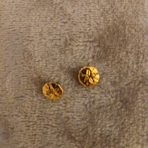 Gold Sand Dollar Stud Earrings